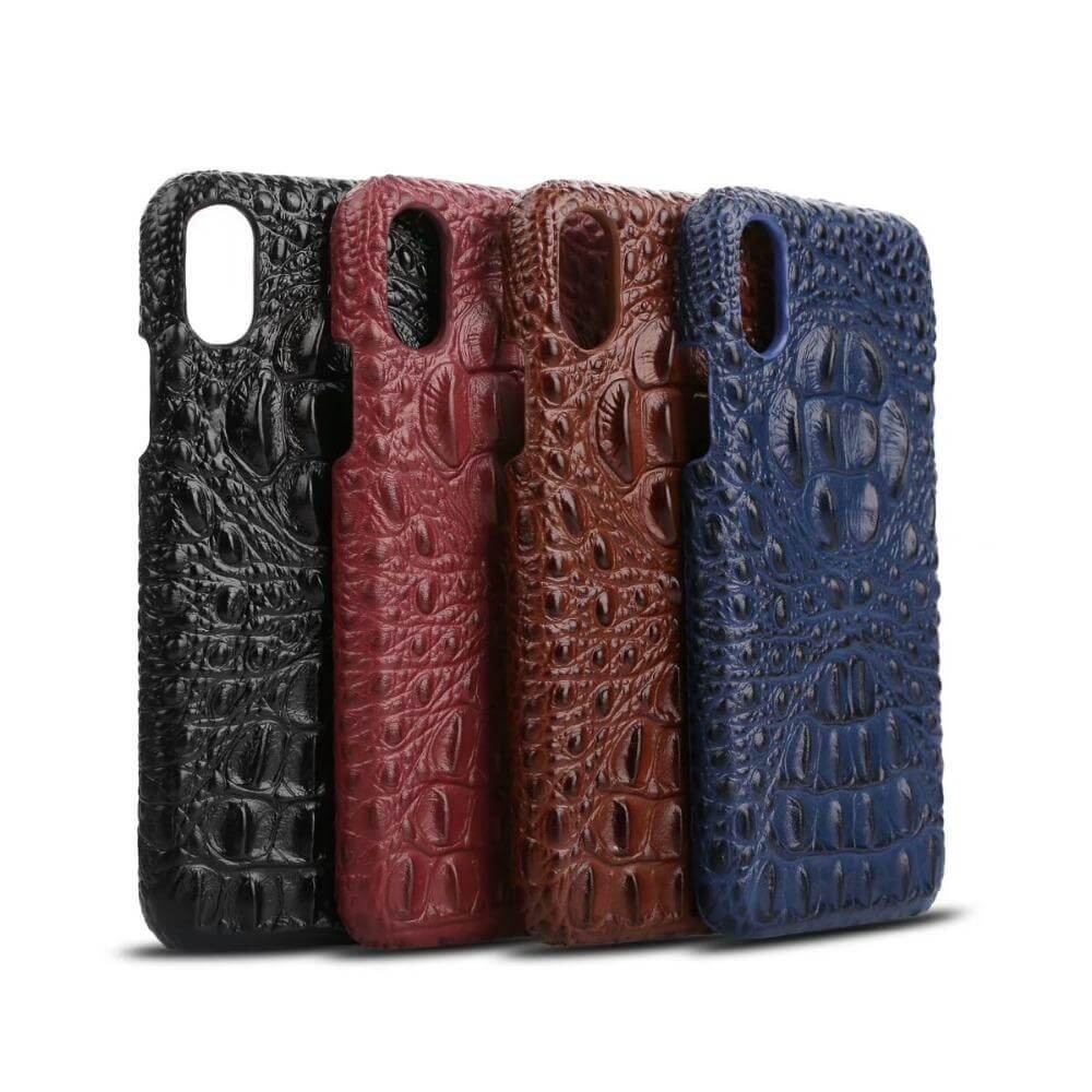 Phone Case Leather 3D Crocodile Finish for iPhone X/8/7 Models