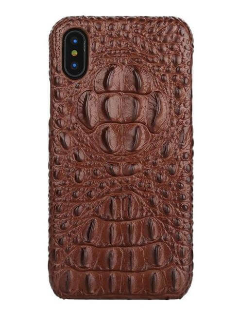 Phone Case Leather 3D Crocodile Finish for iPhone X/8/7 Models