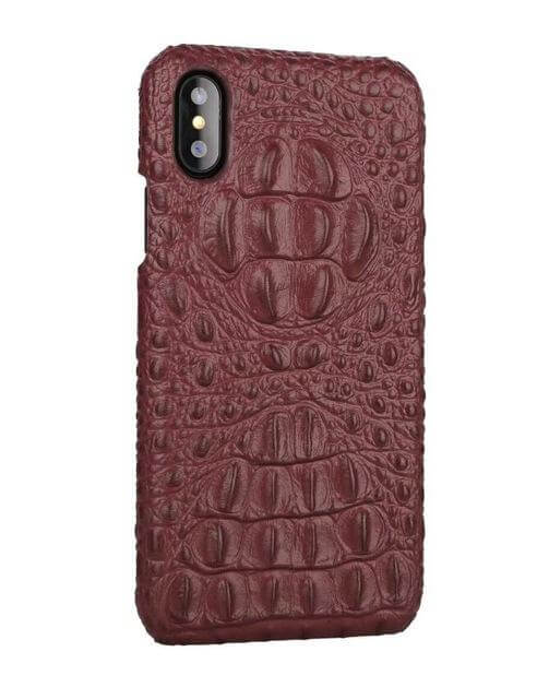 Phone Case Leather 3D Crocodile Finish for iPhone X/8/7 Models