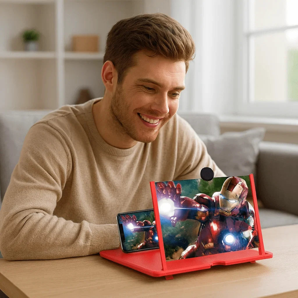 Phone Screen Magnifier 3–4× HD Fresnel Lens Foldable Design