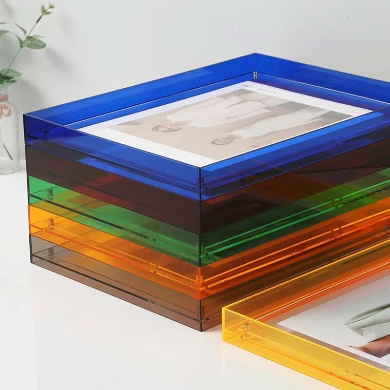 Photo Frame Transparent Acrylic Floating Effect Colorful Design