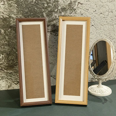 Picture Frame Wood Glass Front Long Format Ready to Hang