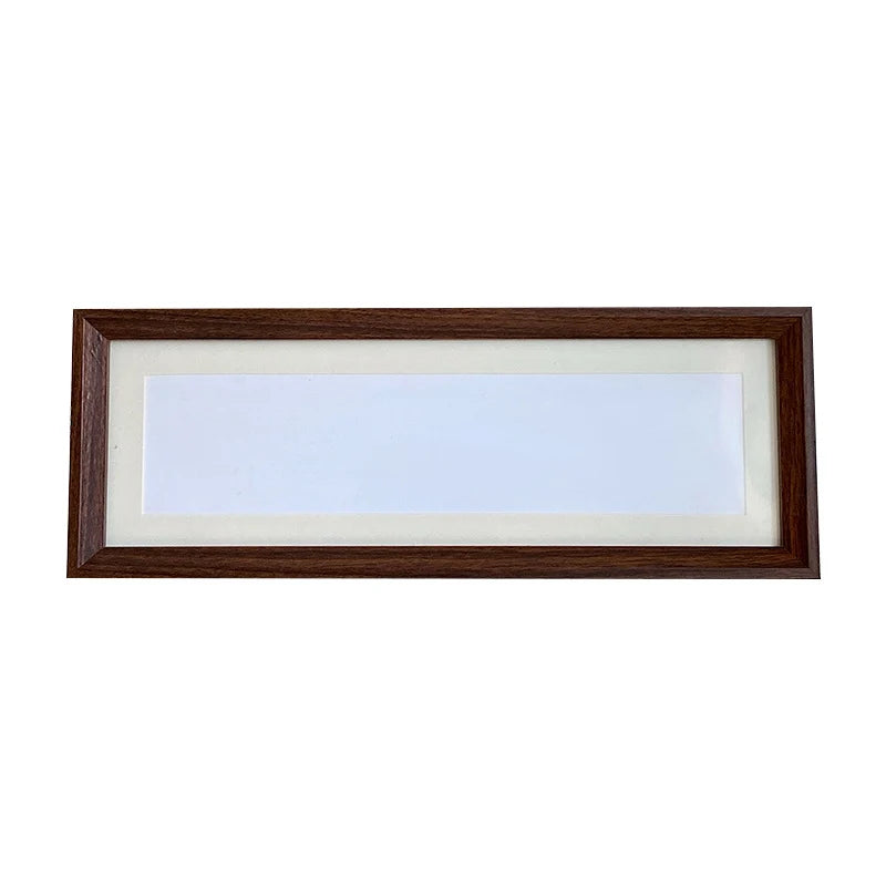 Picture Frame Wood Glass Front Long Format Ready to Hang