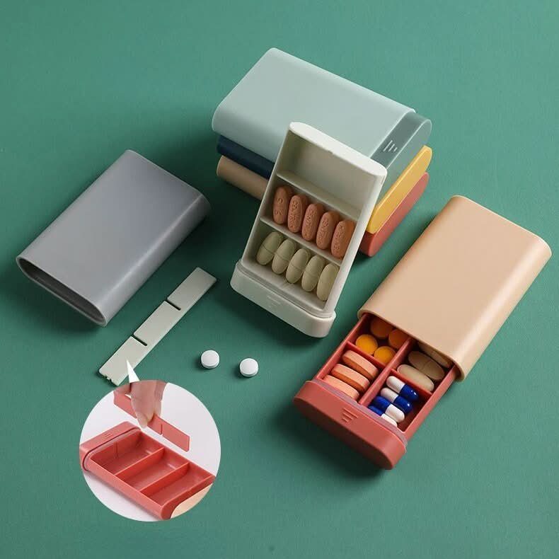 Pill Organizer Adjustable Compartments Compact Portable Design