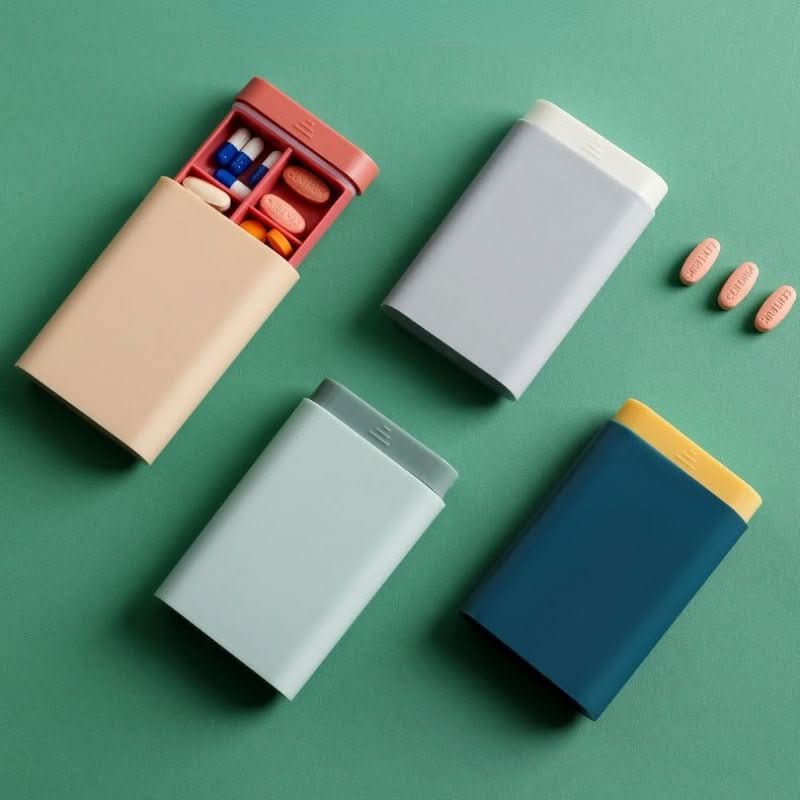 Pill Organizer Adjustable Compartments Compact Portable Design