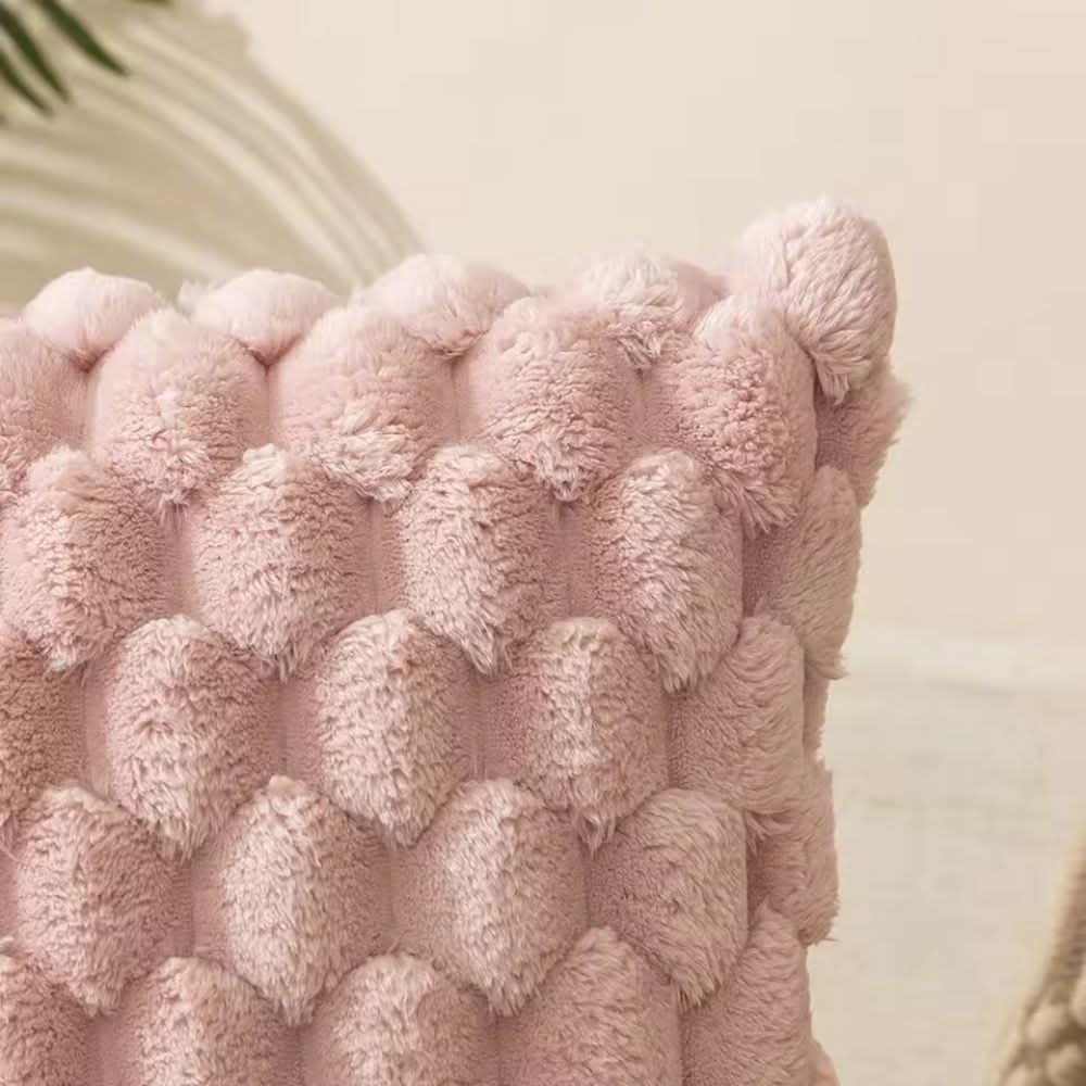 Pillow Cover 3D Grid Plush Machine Washable