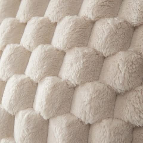 Pillow Cover 3D Grid Plush Machine Washable