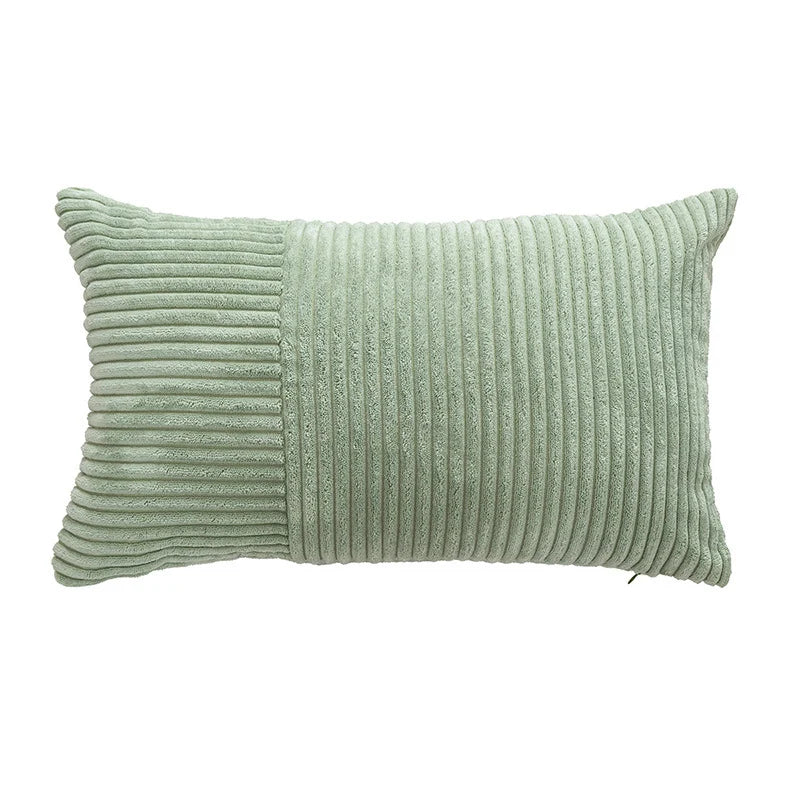 Pillow Cover Corduroy Mixed Ribbed Design Hidden Zipper