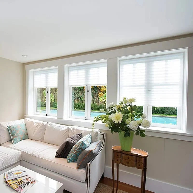 Pleated Window Blind Self-Adhesive Light-Filtering Privacy