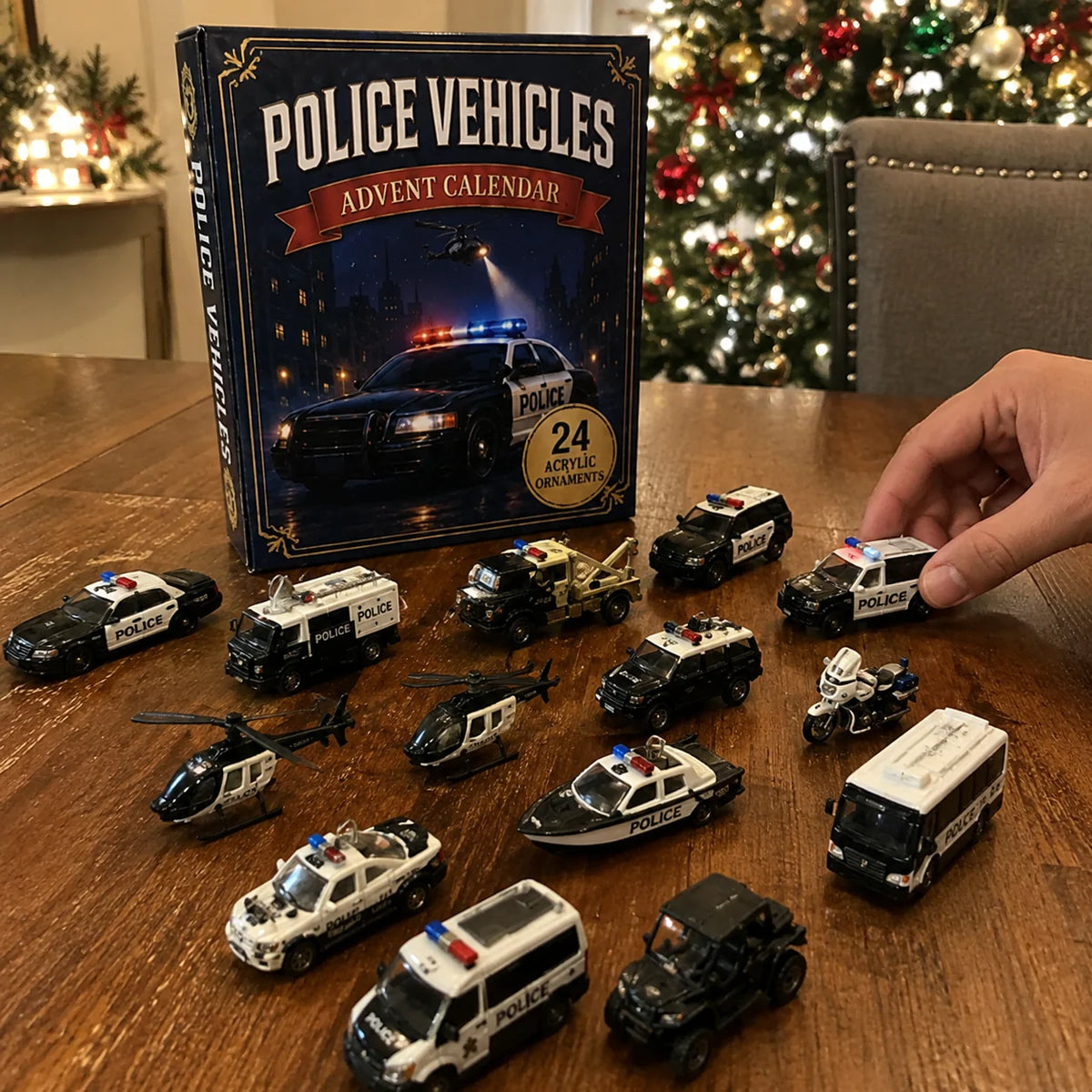 Police Vehicle Advent Calendar 24 Vehicles Across Land, Air & Sea