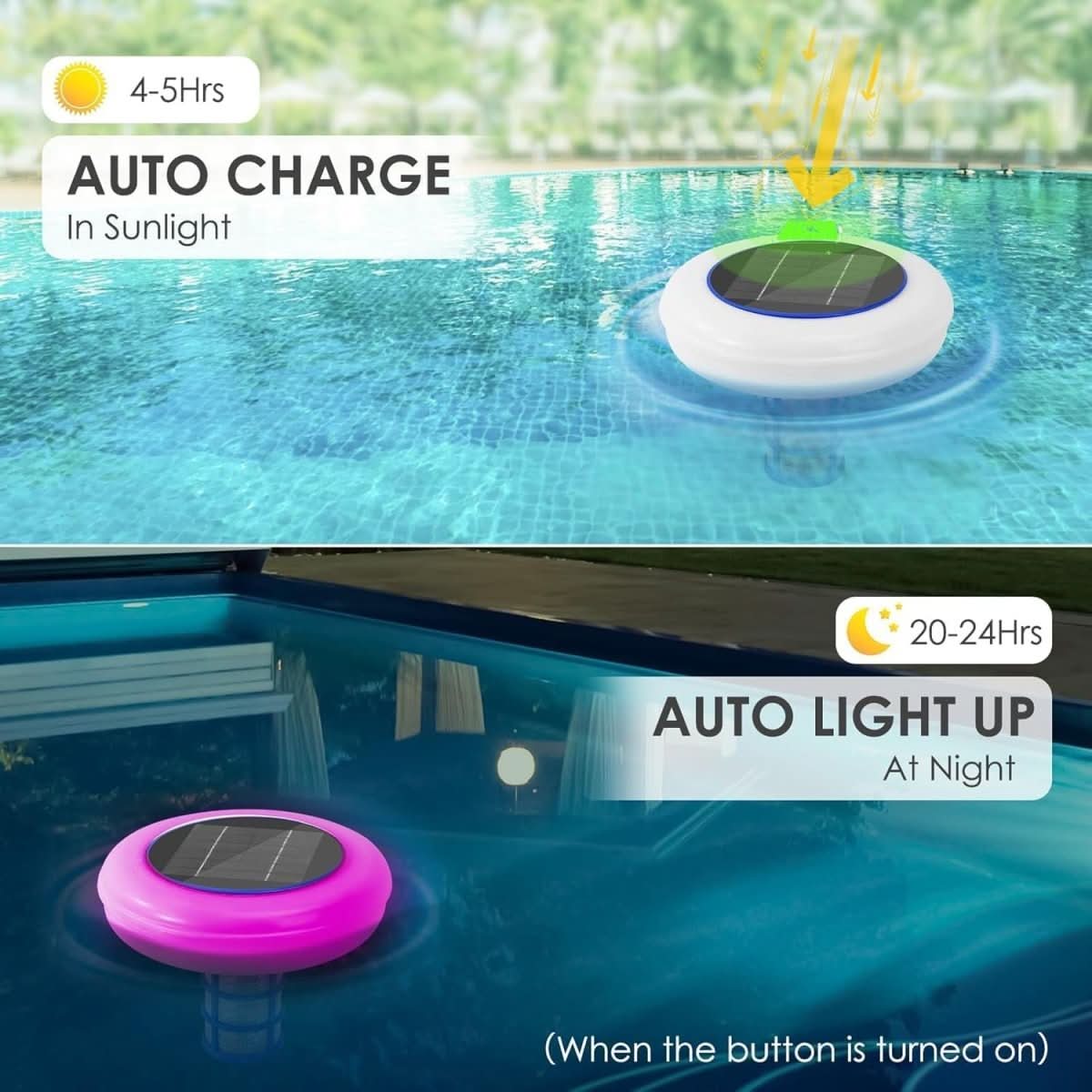 Pool Ionizer Solar-Powered RGB LED 7-Color Lighting