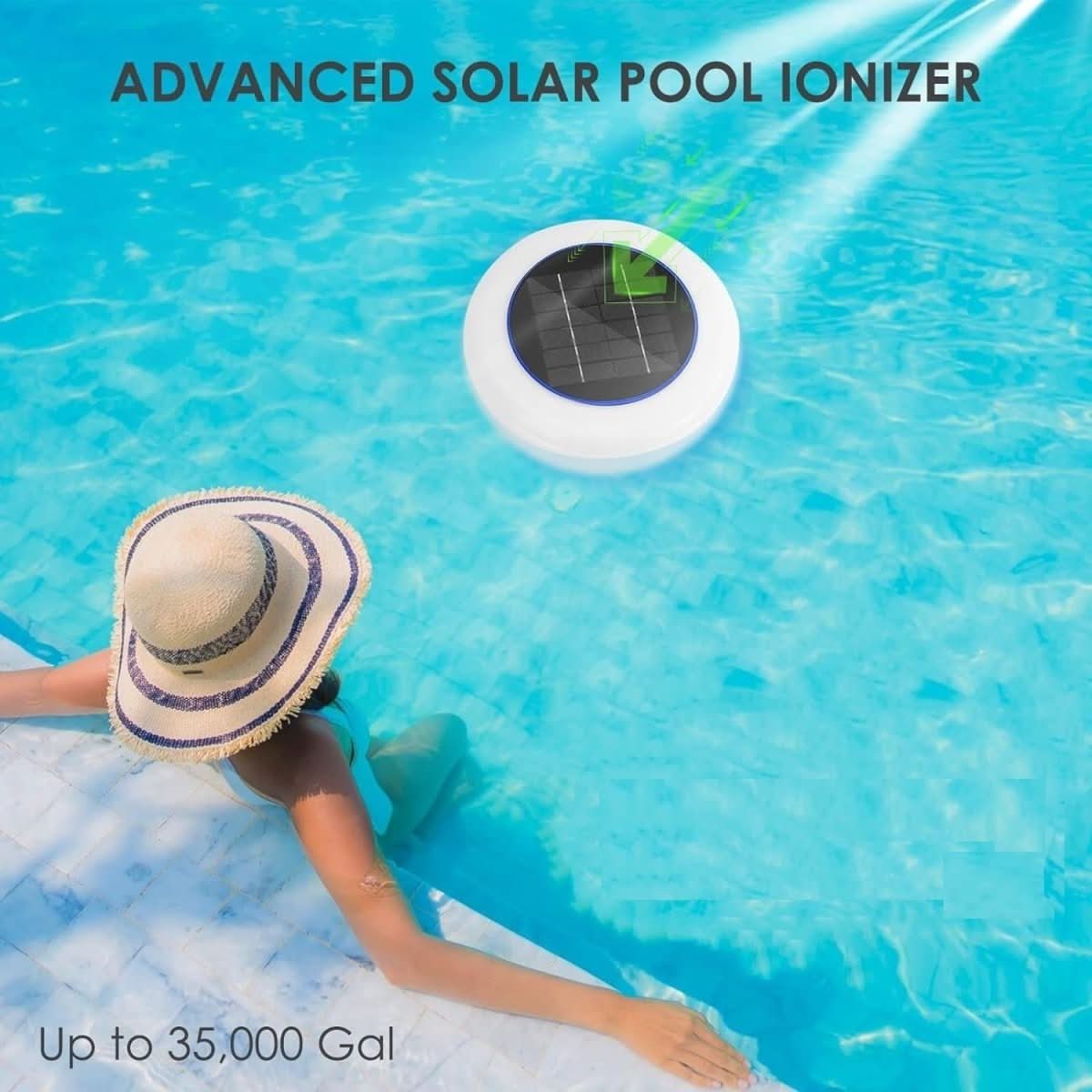 Pool Ionizer Solar-Powered RGB LED 7-Color Lighting