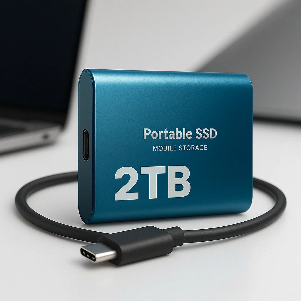 Portable External SSD 2TB USB-C Fast Transfer Speeds up to 1050 MB/s