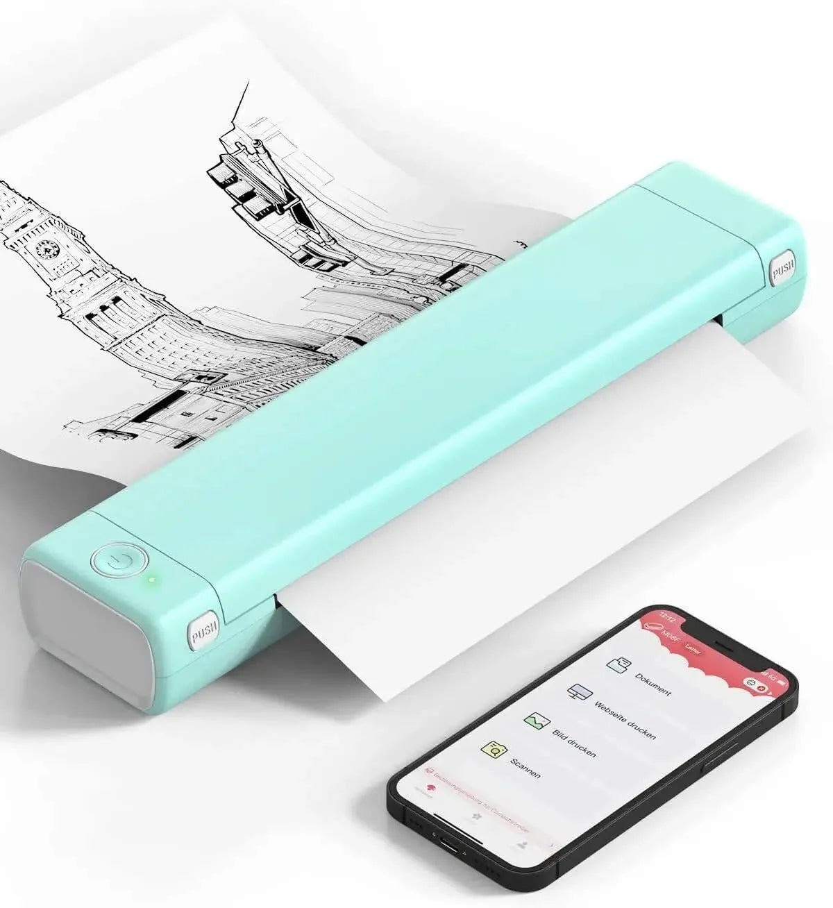 Portable Thermal Printer Letter-Size Wireless Ink-Free
