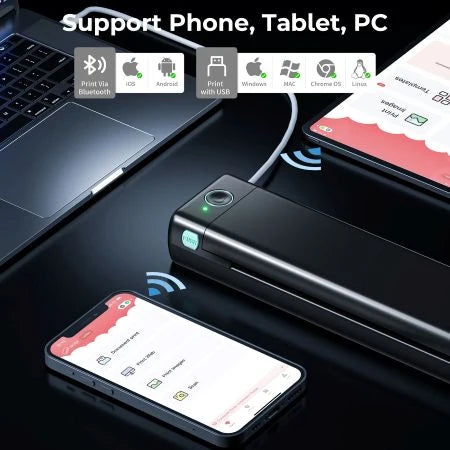 Portable Thermal Printer Letter-Size Wireless Ink-Free
