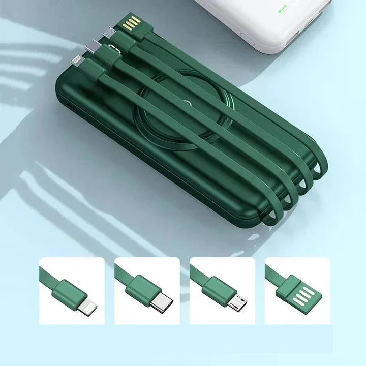Power Bank 20,000 mAh Built-In Cables & Wireless Charging
