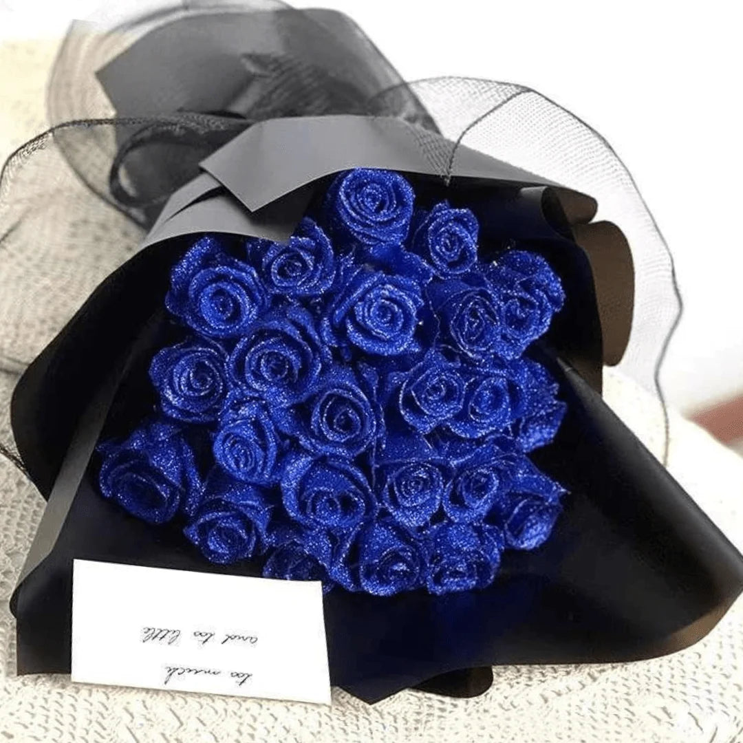 Preserved Roses Real Flower Glitter-Coated No-Upkeep Decor