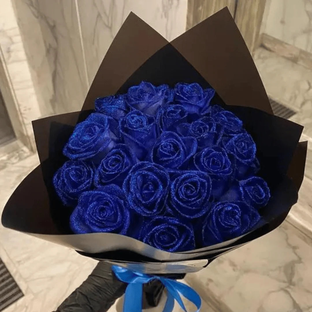 Preserved Roses Real Flower Glitter-Coated No-Upkeep Decor