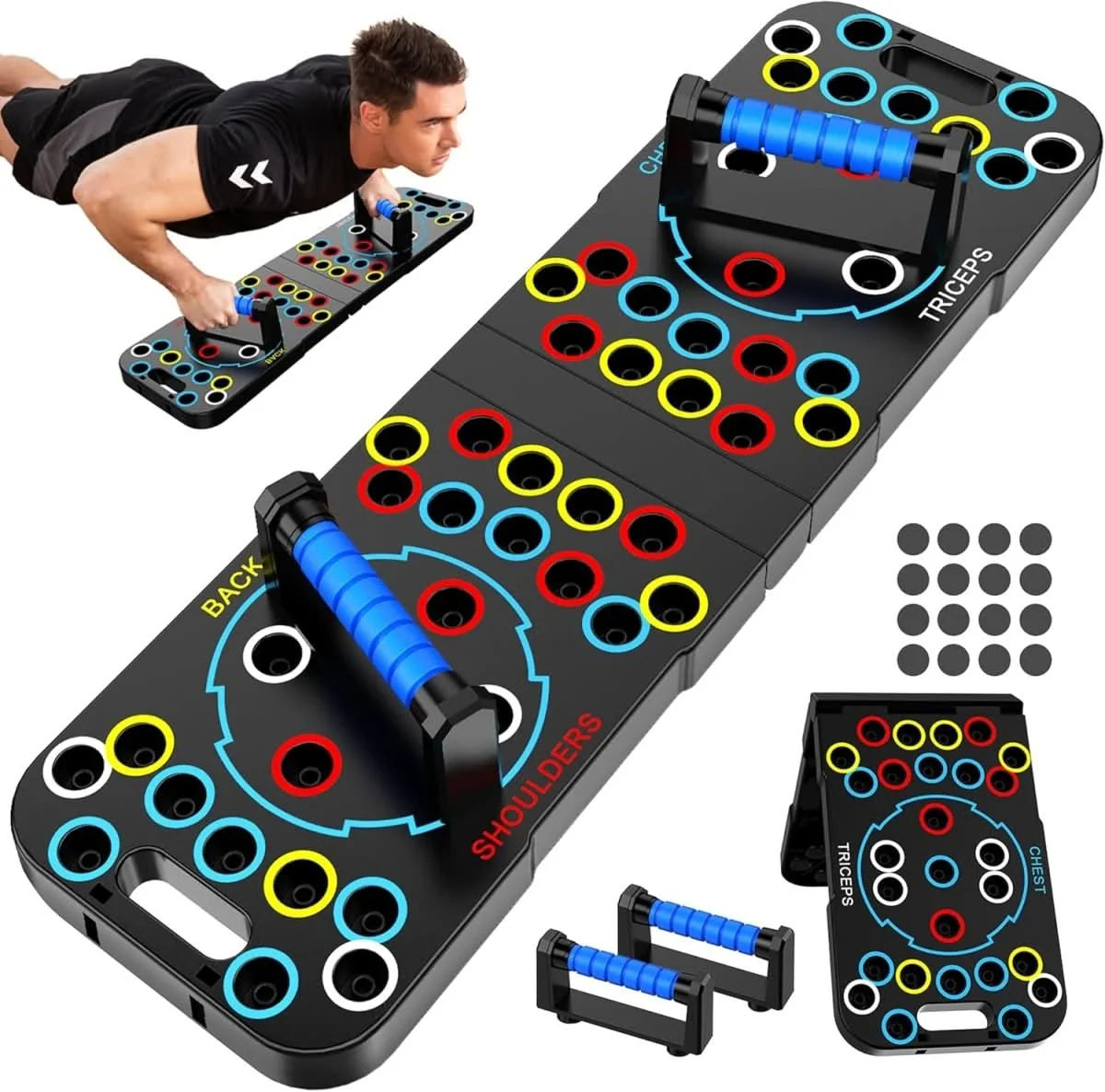 Push-Up Training Board Color-Coded Grip Zones
