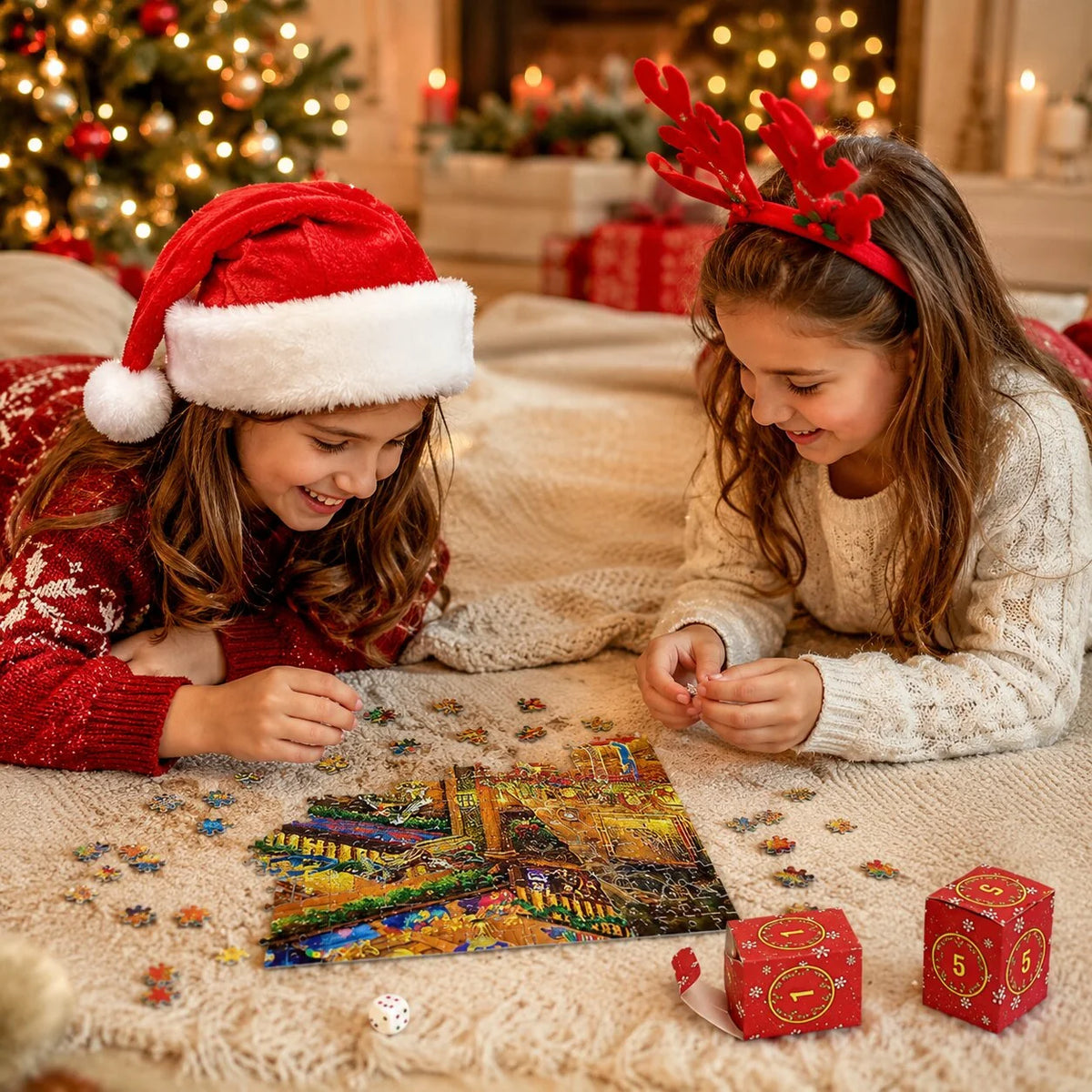 Puzzle Advent Calendar 1,008 Pieces 24-Day Set With Reference Poster