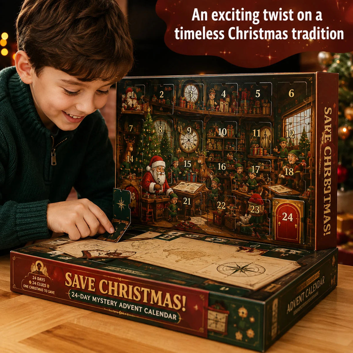 Puzzle Advent Calendar Ongoing Mystery Story 24 Daily Clues