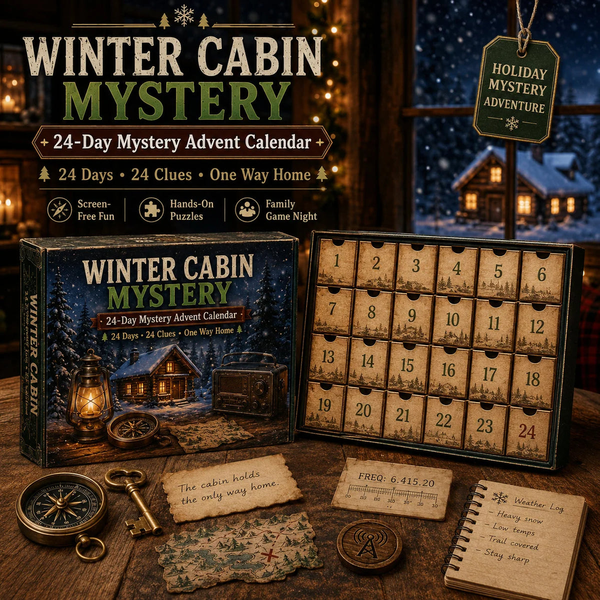 Puzzle Advent Calendar Ongoing Mystery Story 24 Daily Clues