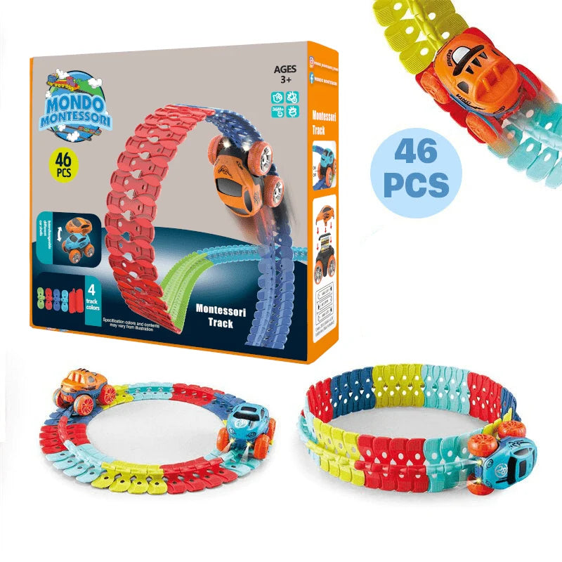 Race Track Set Flexible Pieces Curves & Loops