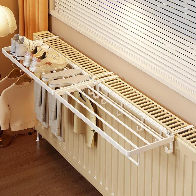 Radiator Drying Rack Foldable Space-Saving With Hooks