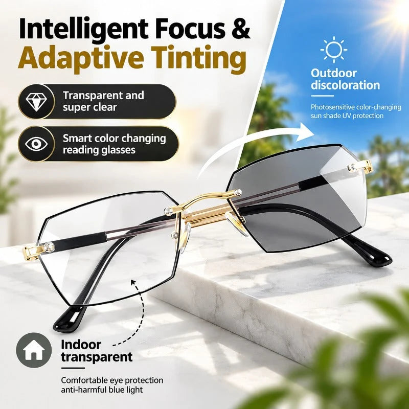 Reading Glasses Auto-Focus Photochromic Blue Light Filtering