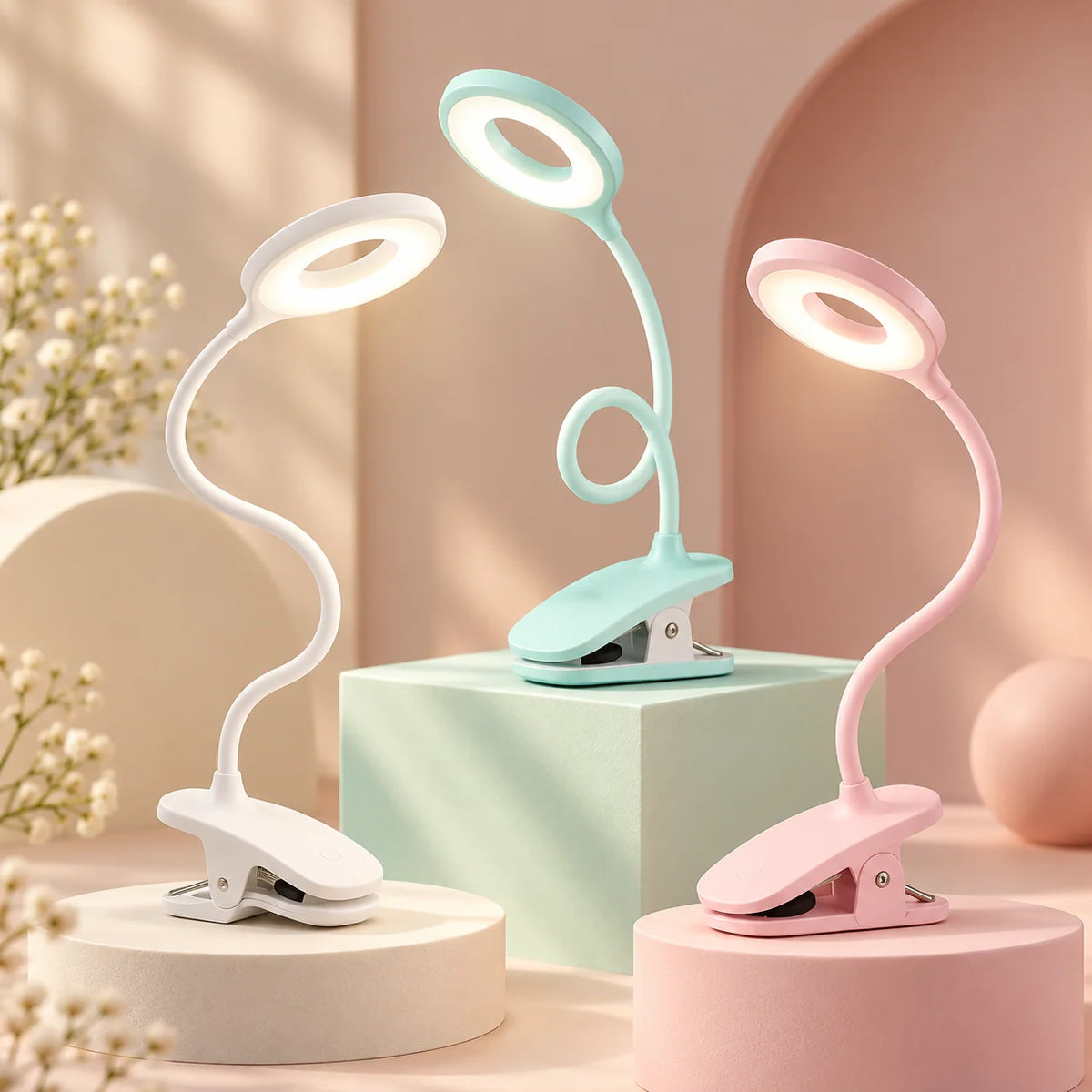 Reading Lamp Clip-On Dimmable LED USB Flexible Arm