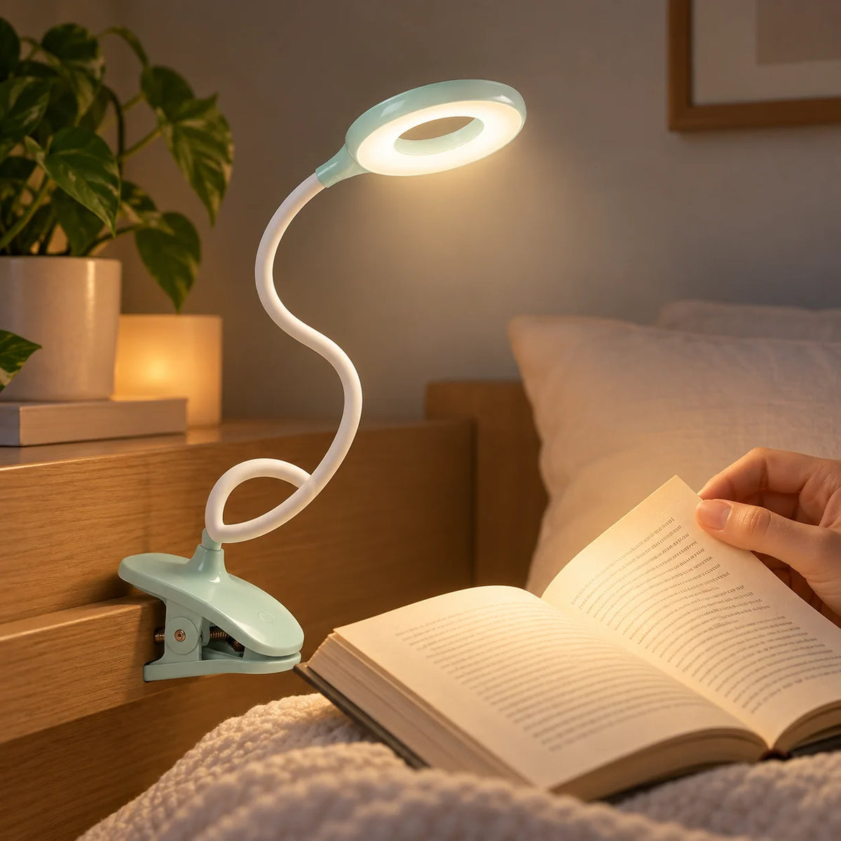 Reading Lamp Clip-On Dimmable LED USB Flexible Arm