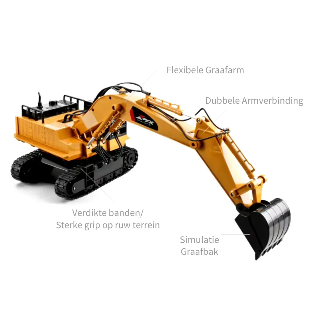Remote Control Excavator Toy Realistic Digging 82 Ft Range