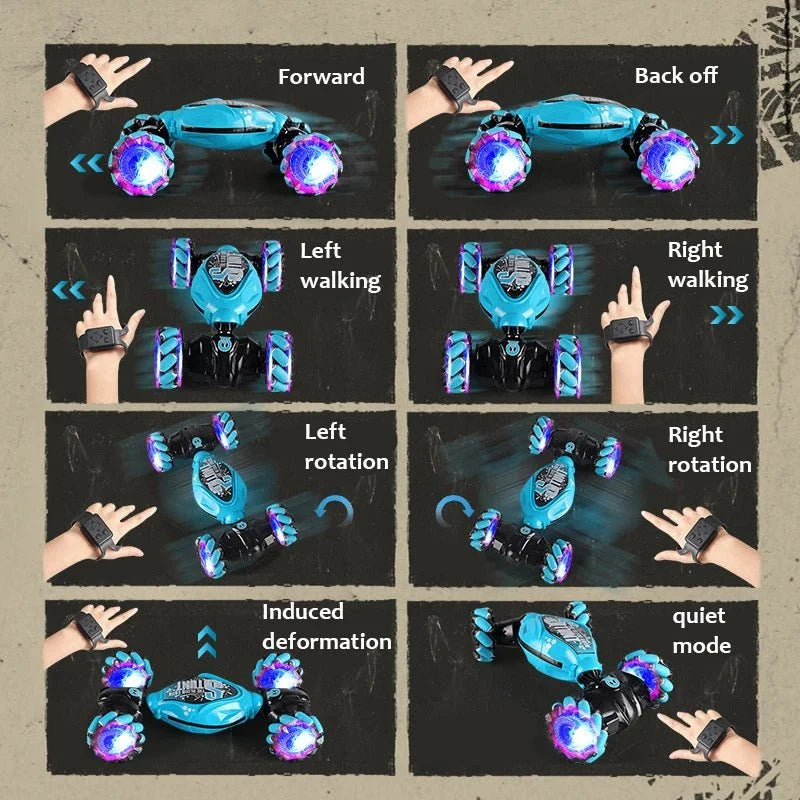 Remote-Controlled Car Gesture Control 360° Stunts LED Lights