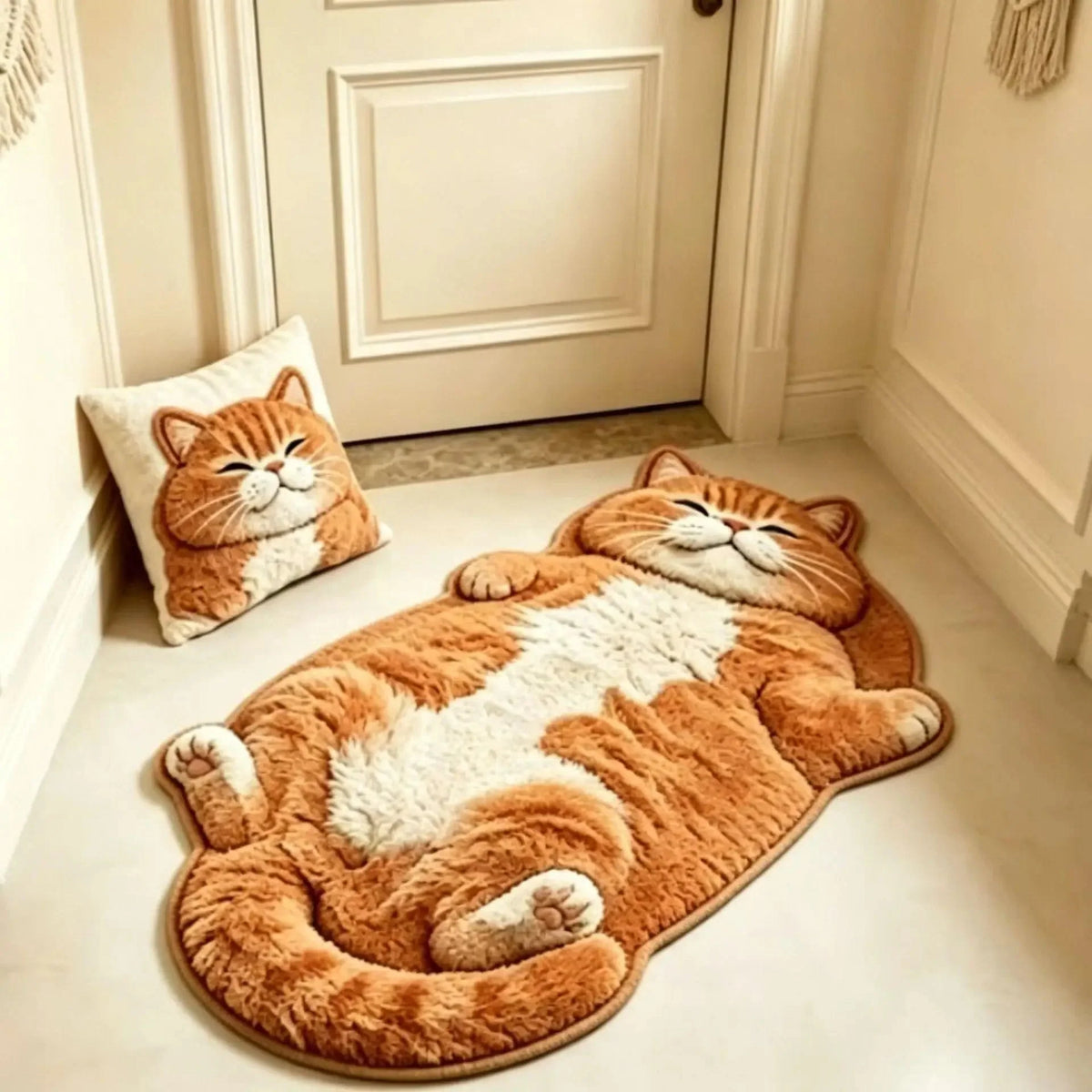 Rug Cat-Shaped Soft Pile Washable Non-Slip