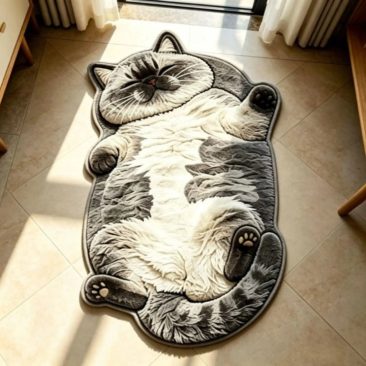 Rug Cat-Shaped Soft Pile Washable Non-Slip