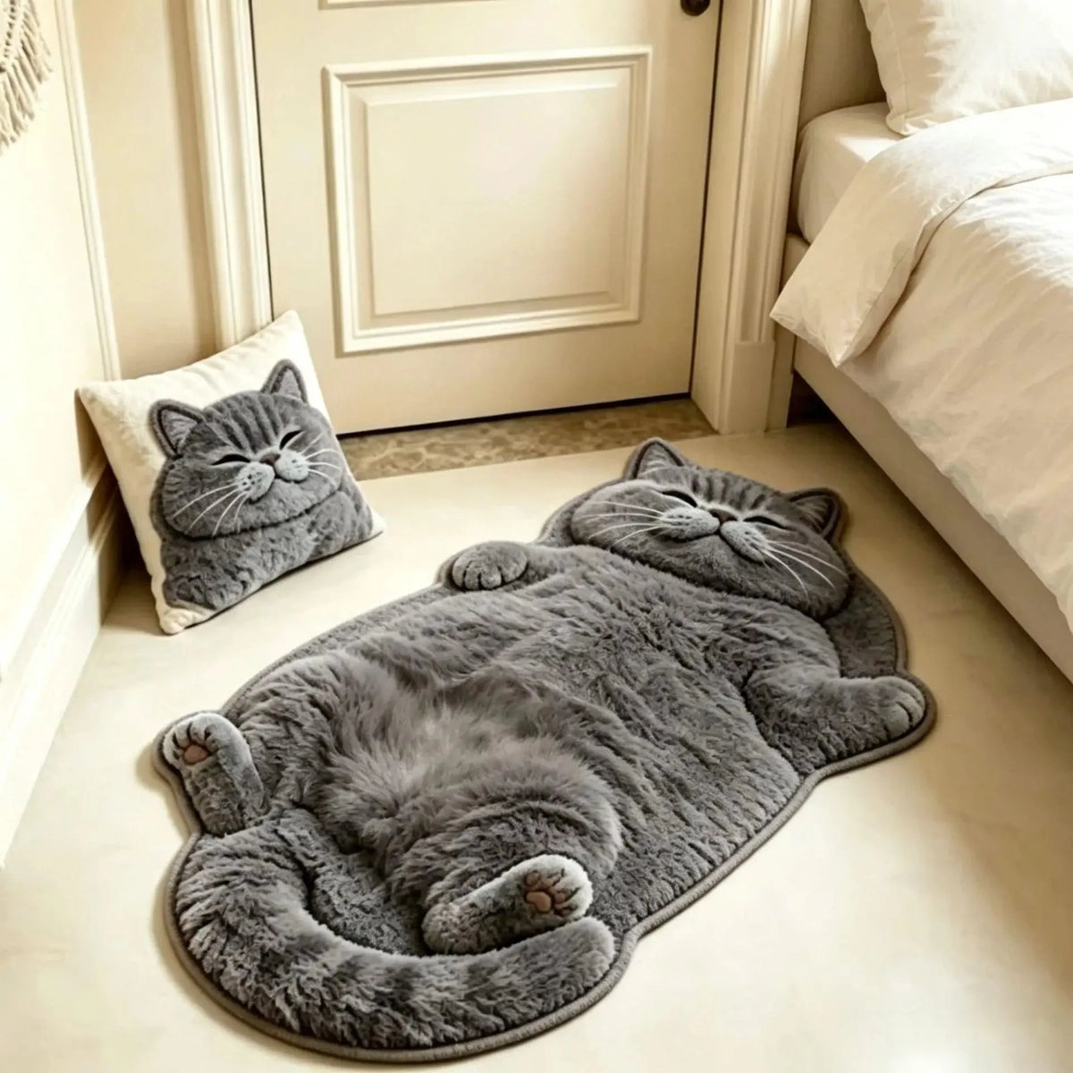 Rug Cat-Shaped Soft Pile Washable Non-Slip