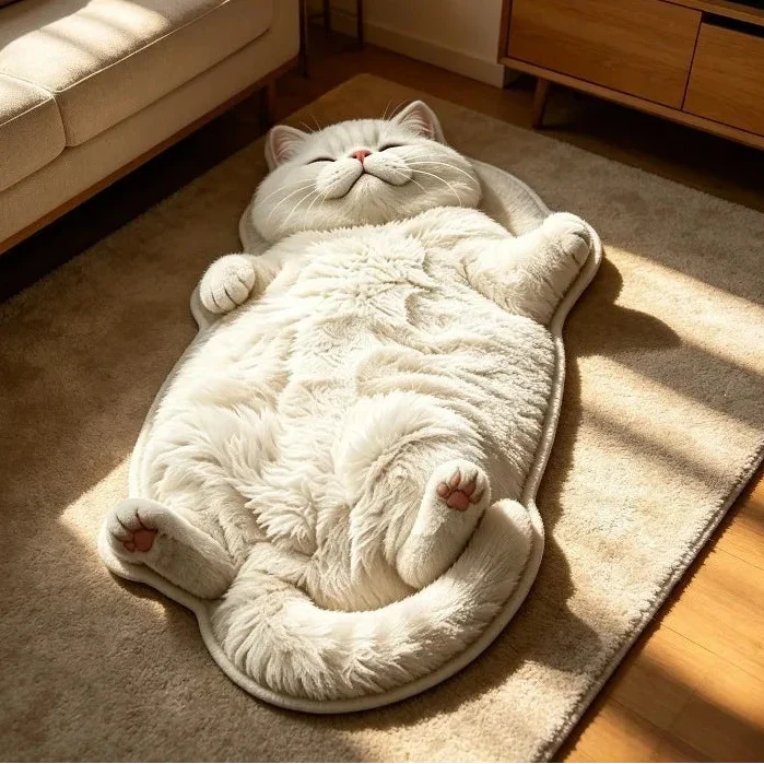 Rug Cat-Shaped Soft Pile Washable Non-Slip