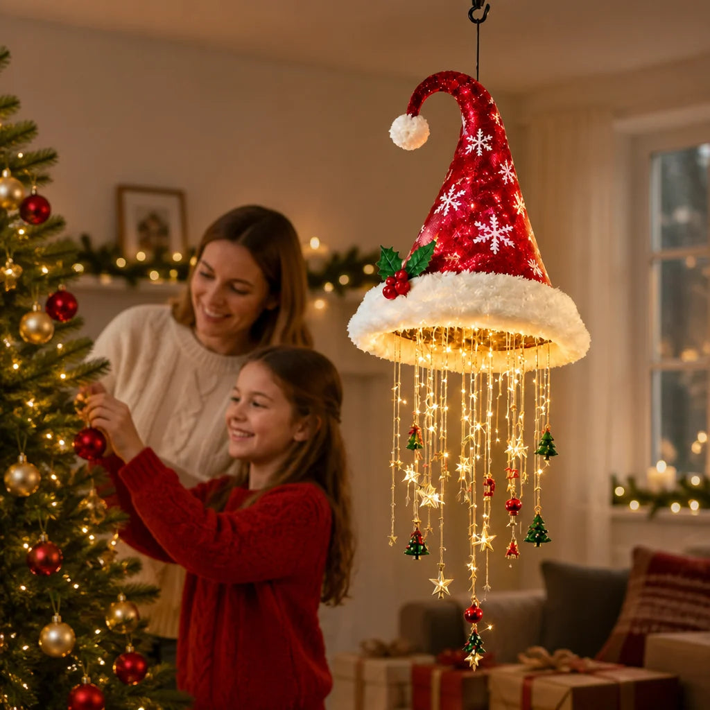 Santa Hat LED String Lights Festive Glow