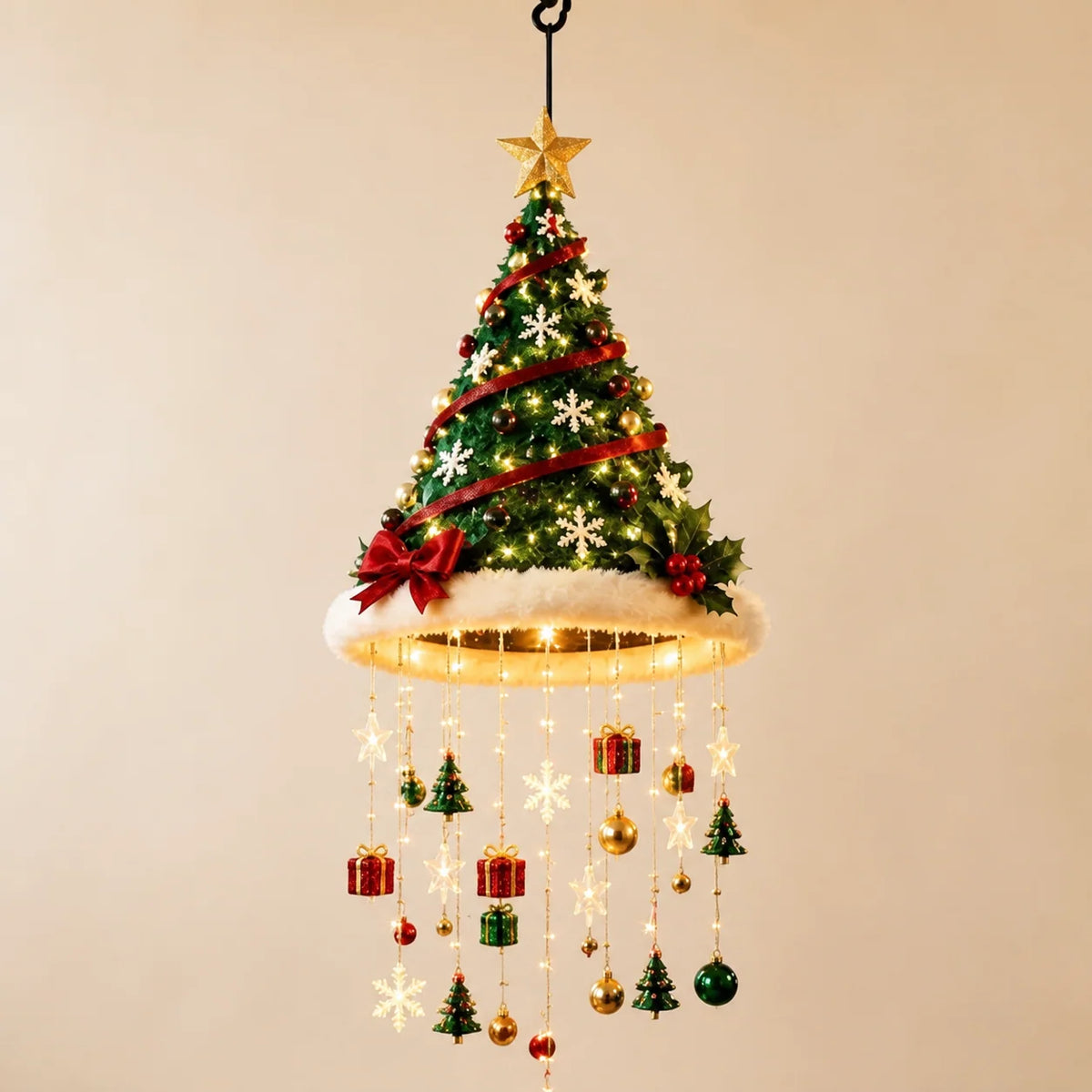 Santa Hat LED String Lights Festive Glow