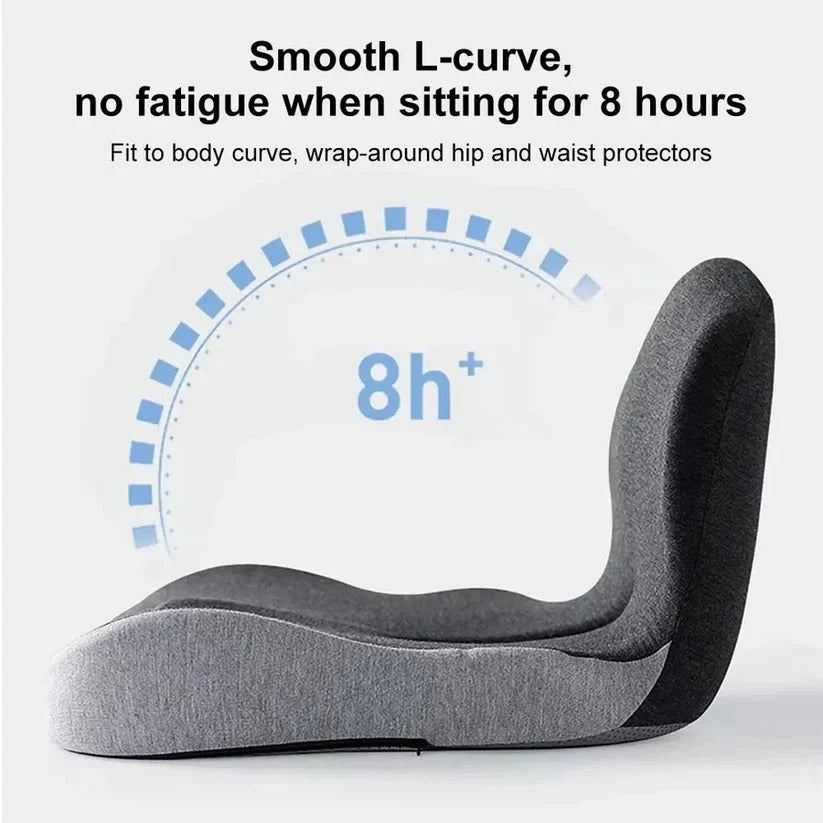 Seat Cushion Memory Foam Attached Backrest Washable Cover