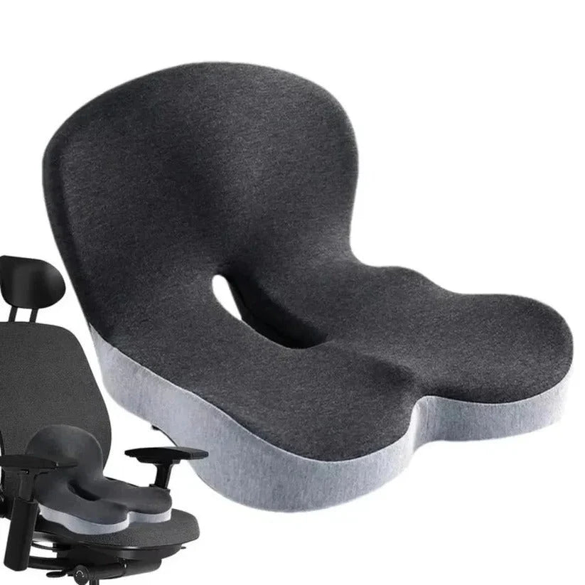 Seat Cushion Memory Foam Attached Backrest Washable Cover