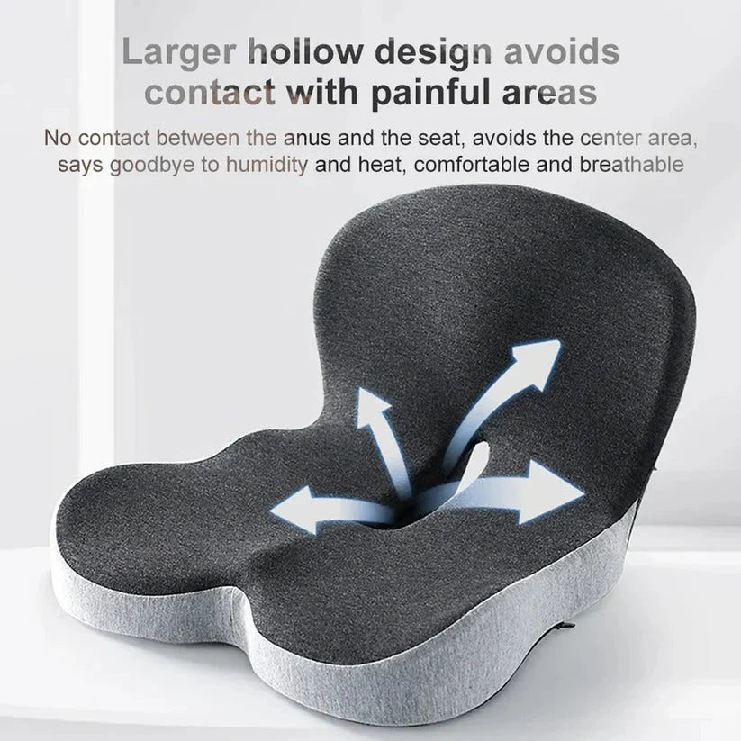Seat Cushion Memory Foam Attached Backrest Washable Cover