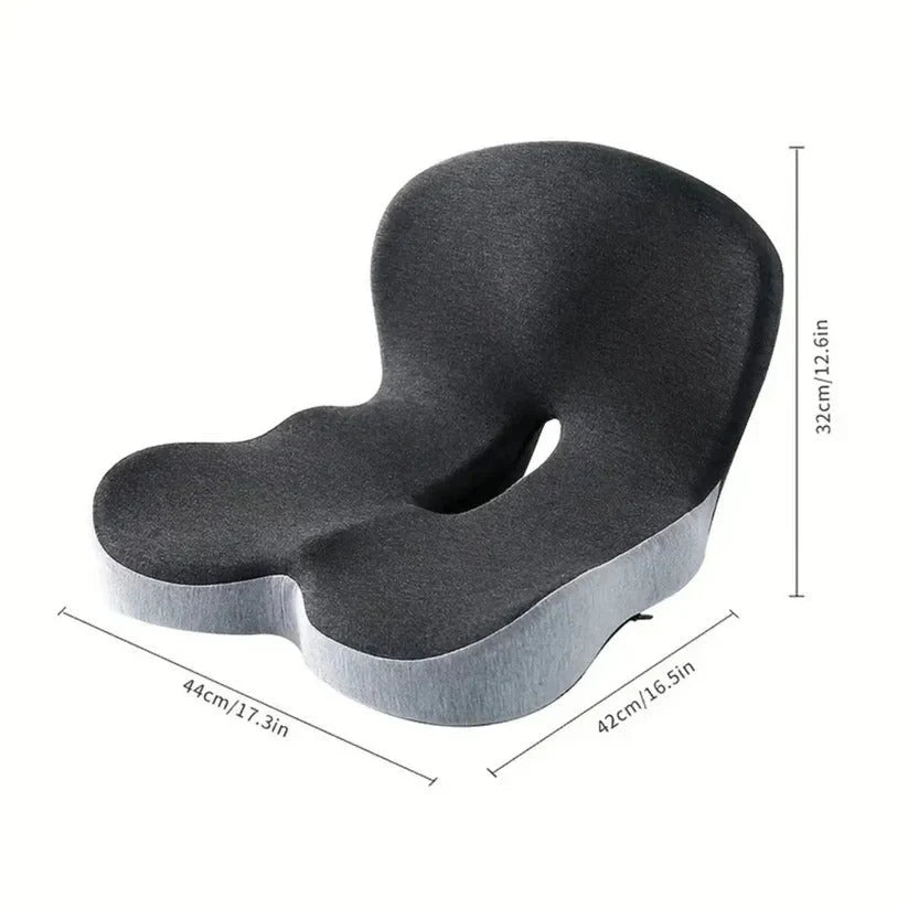 Seat Cushion Memory Foam Attached Backrest Washable Cover