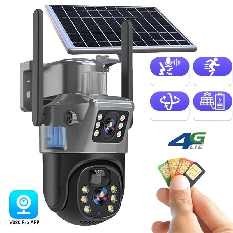 Security Camera 4K Solar-Powered 10× Optical Zoom