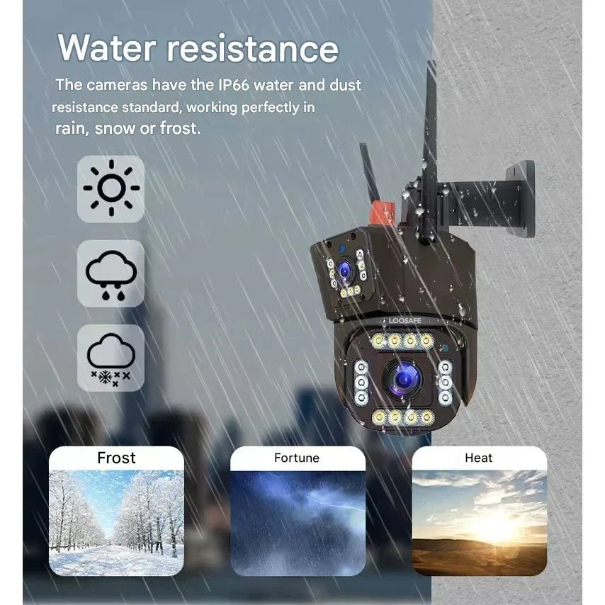 Security Camera 4K Solar-Powered 10× Optical Zoom