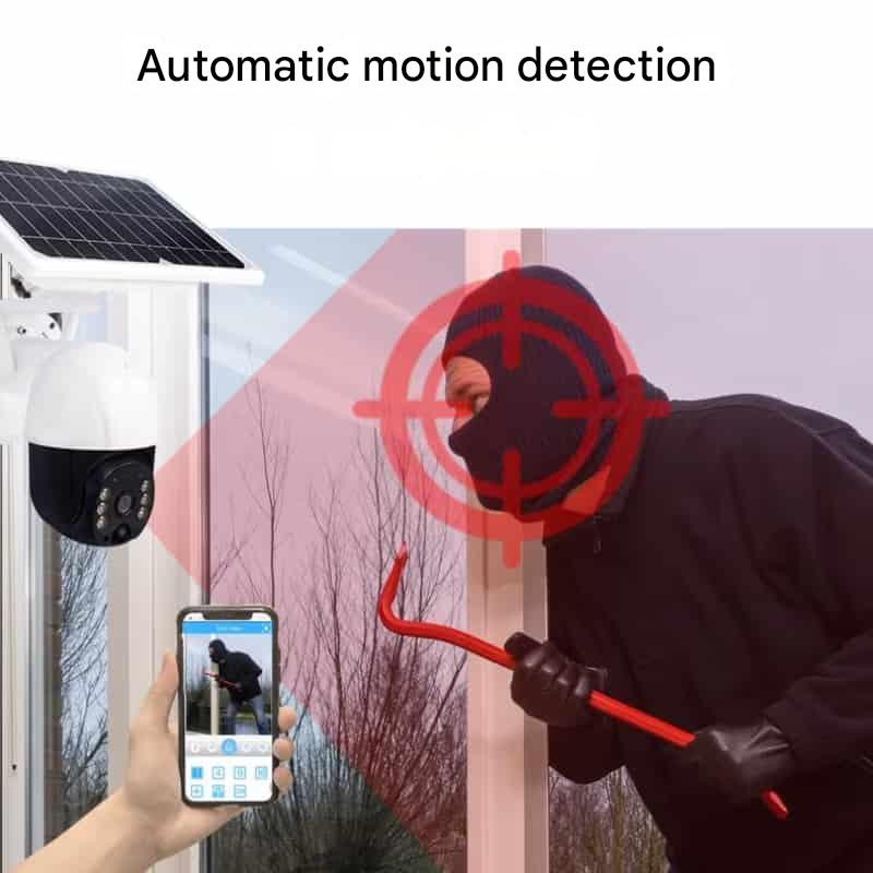 Security Camera 4K Solar-Powered 10× Optical Zoom