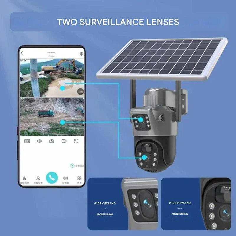 Security Camera 4K Solar-Powered 10× Optical Zoom