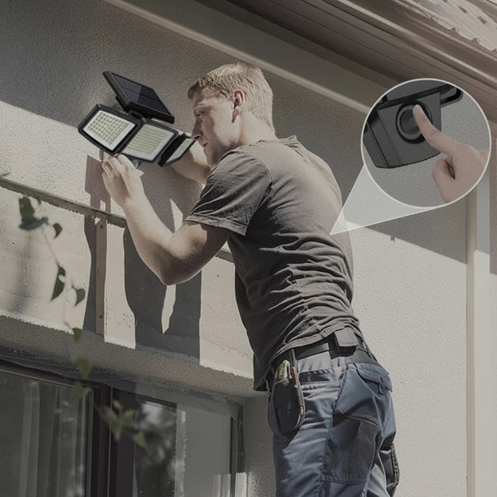 Security Light Solar-Powered Motion-Activated 2500 Lumens
