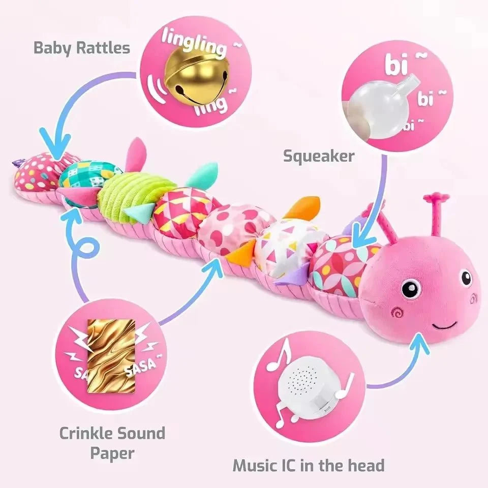 Sensory Caterpillar Toy Soft Plush With Gentle Melodies