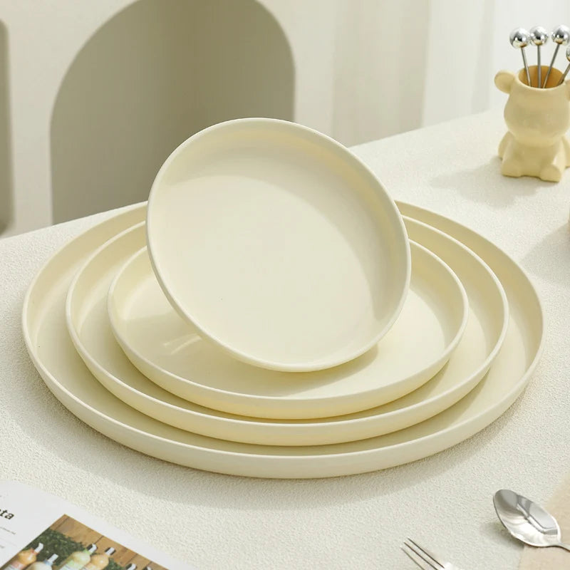 Serving Tray Round Plastic Easy-Clean